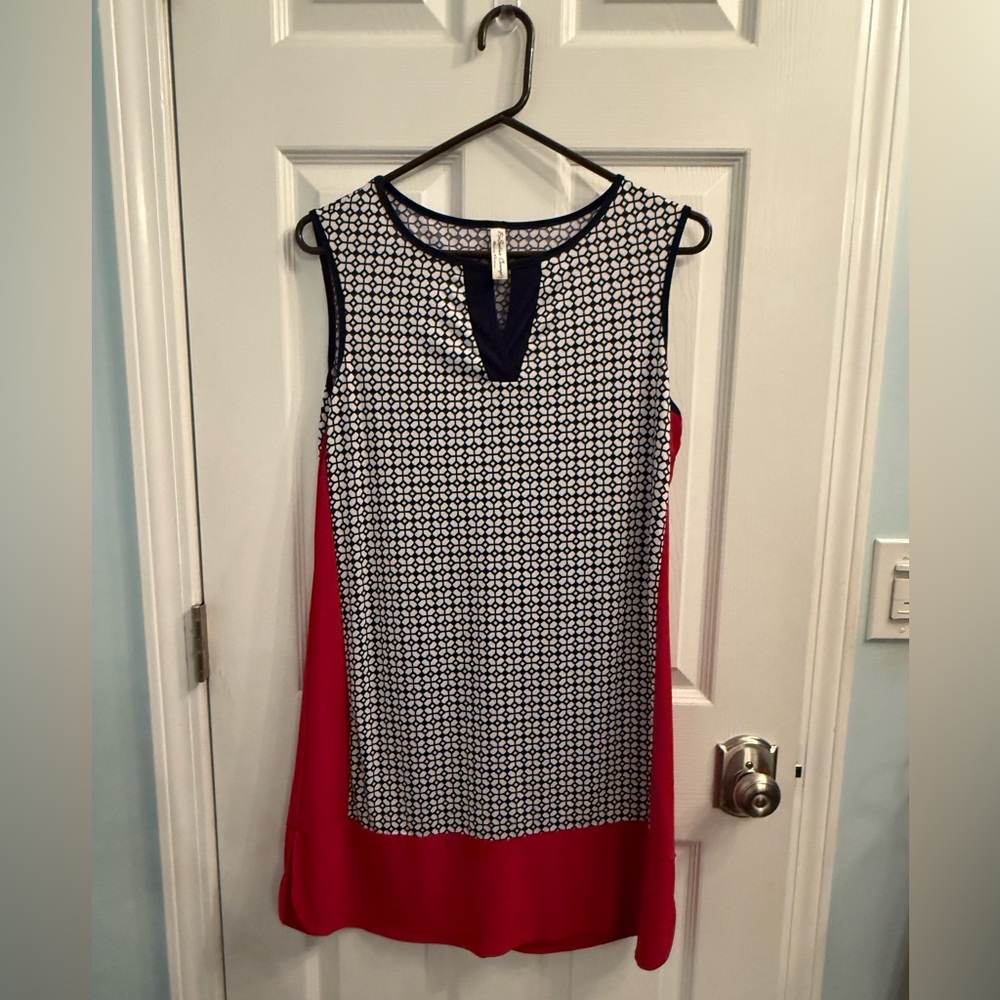 PerSeption Concept Red White & Blue Sleeveless Dress